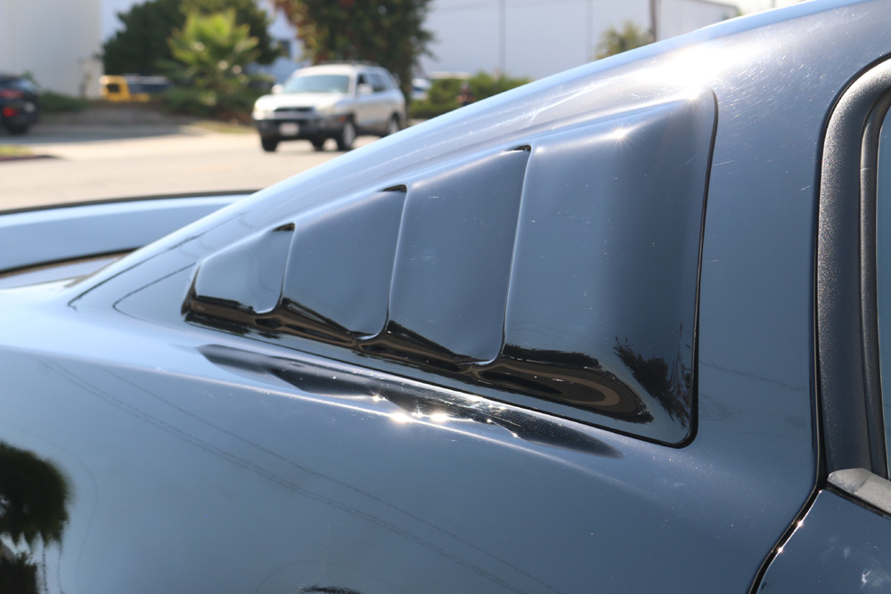 2005-2014 Mustang Quarter Window Louvers SMOKED Plastic SEE THROUGH TRANSLUCENT (Pair)
