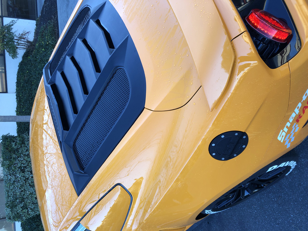 2015-20 Mustang Rear Window Louvers Style IK3 Style - ABS Plastic w/Mesh - MATTE BLACK