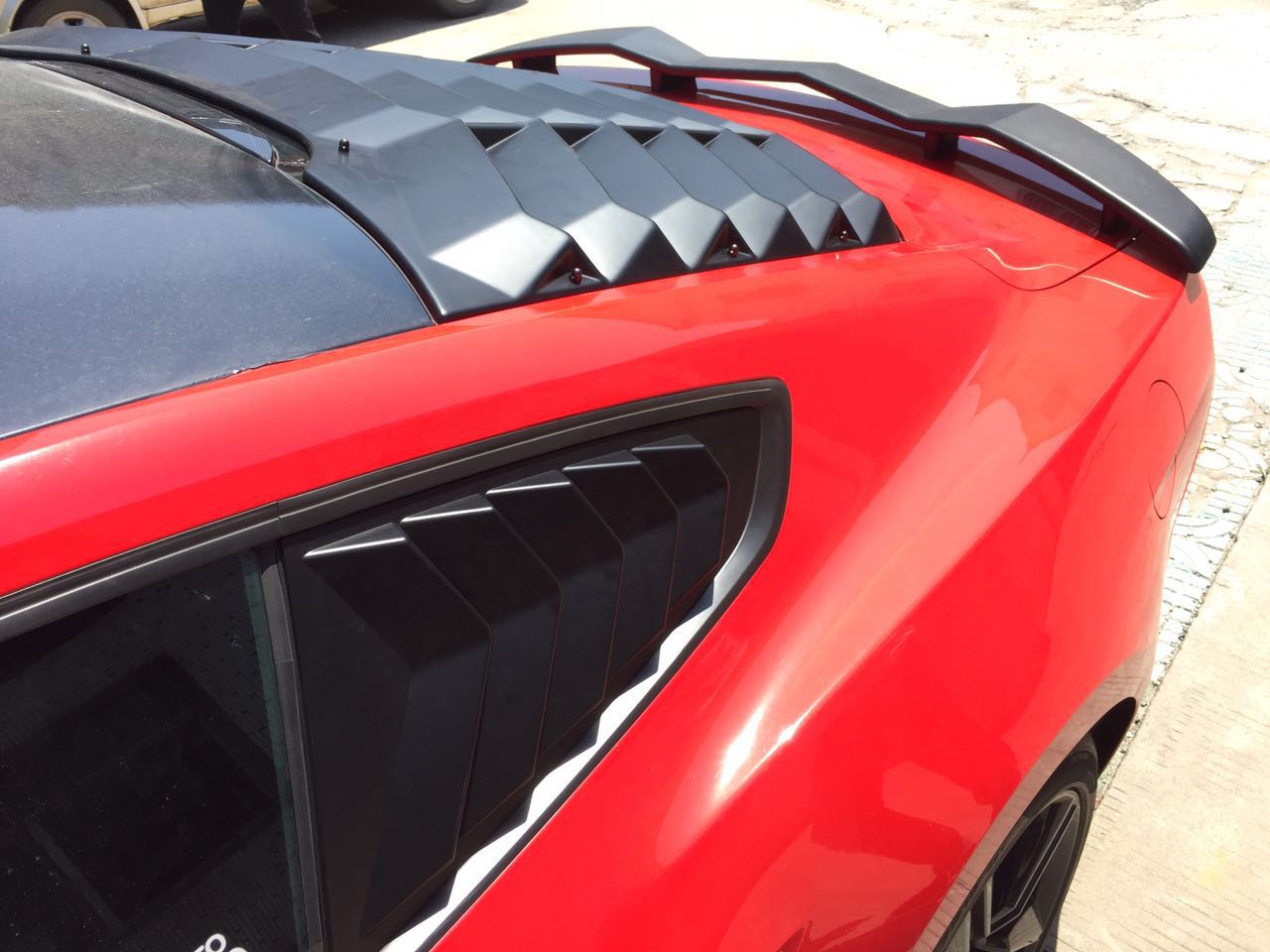 2015-20 Mustang Upper Quarter Window Louvers OPEN VENT 5 SLOT - PAIR - ABS Plastic