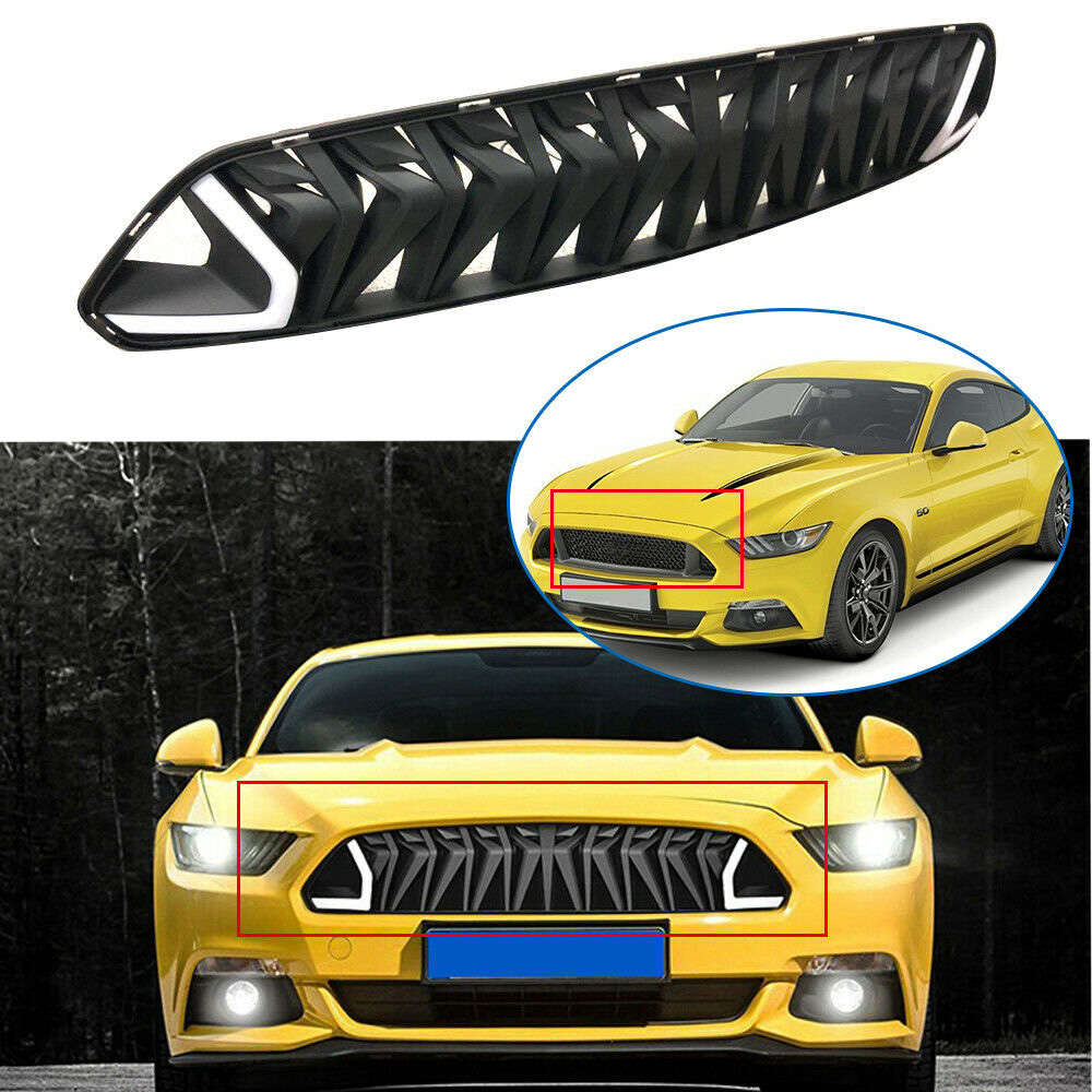 2015-2017 Mustang Shark Tooth Grille w/WHITE LED LIGHTS (Fits all models)