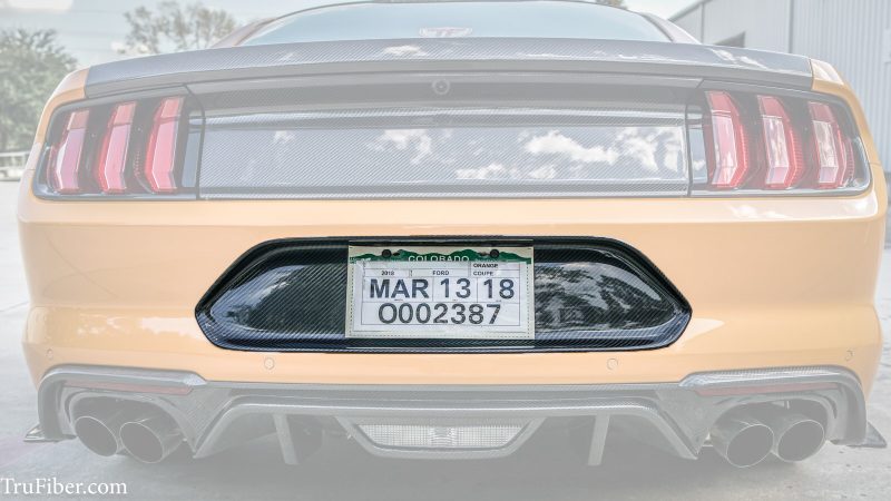2018-20 Mustang Carbon Fiber LG388 Rear License Plate Surround - CARBON FIBER