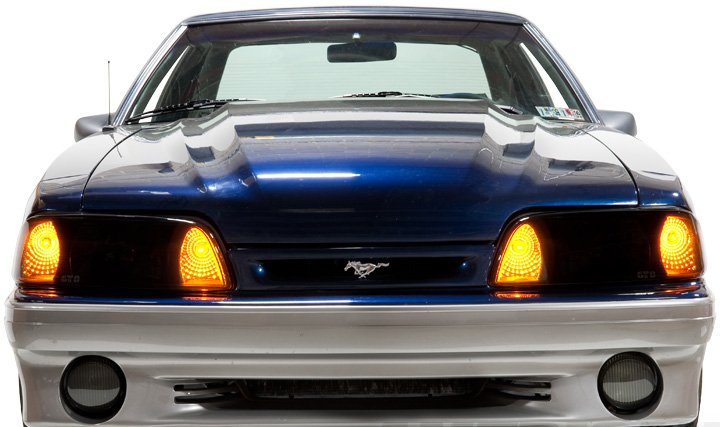 87-93 Mustang Headlights - GTS Smoked Covers (Pair)