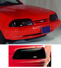 87-93 Mustang Headlights - GTS Smoked Covers (Pair)