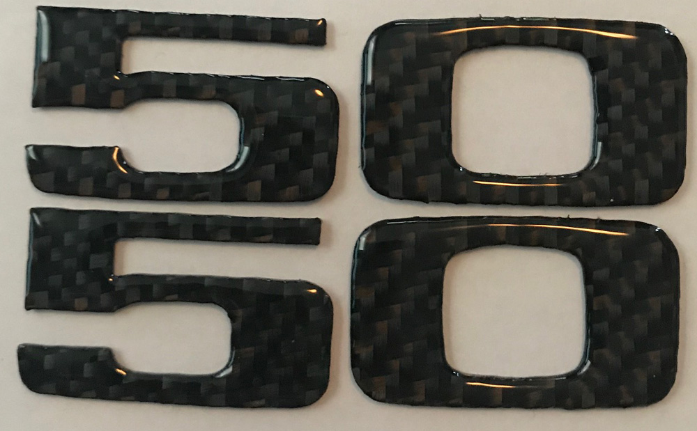 1987-1993 Mustang Carbon Fiber GT 5.0 Badge Overlays - RH and LH Included