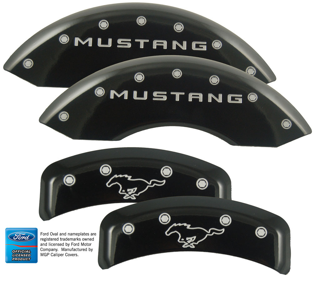 1994-2004 Mustang GT/V6 Caliper Cover (Set of 4) - BLACK - RUNNING PONY Logo