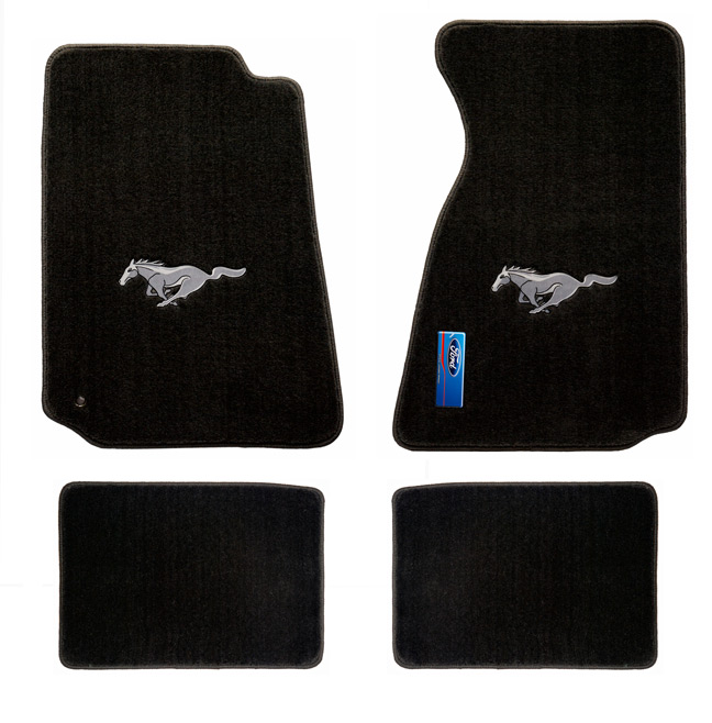 1994-2004 Mustang 94-04 Coupe / 99-04 Convertible Floor Mats - Black (7 Emblem Options)