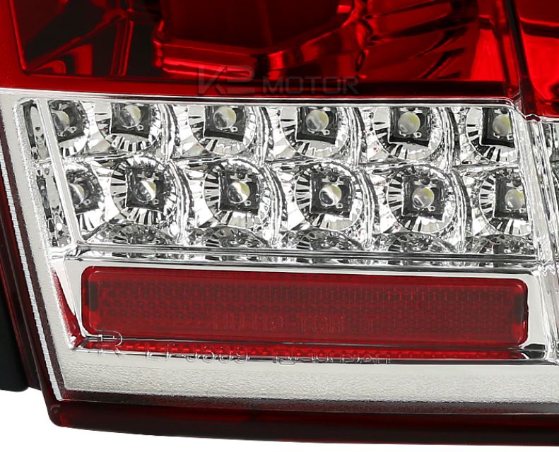 99-04 Mustang Taillights GEN 12 - Chrome Housing w/RED LENS with Built in Sequential 123 Blink (Pair)