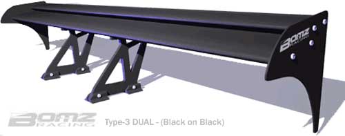 Bomz Racing Type S Aluminum Wing - Black