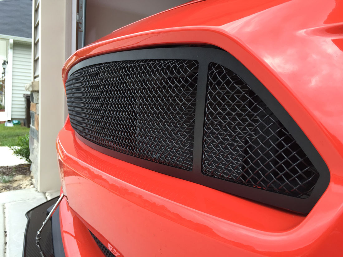 2015-2017 - Upper / Lower Full Replacement 3D Formed MESH Grilles - BLACK (GT, V6, ECO BOOST, 50th) 3 QUARTERED LOOK