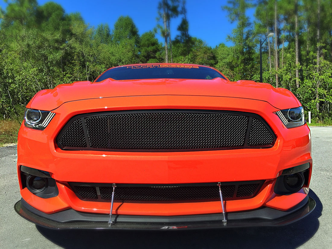 2015-2017 - Upper / Lower Full Replacement 3D Formed MESH Grilles - BLACK (GT, V6, ECO BOOST, 50th) 3 QUARTERED LOOK